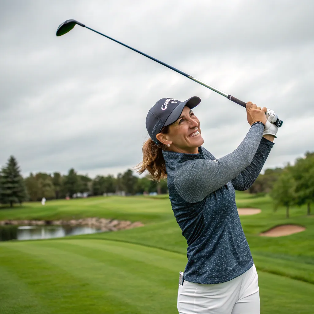Sarah Thompson enjoying the course